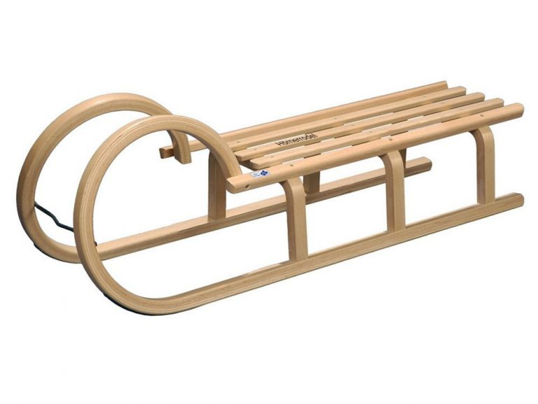 Luge En Bois Davos 110 Cm - Luge En Bois Traditionnelle Pour Enfants
