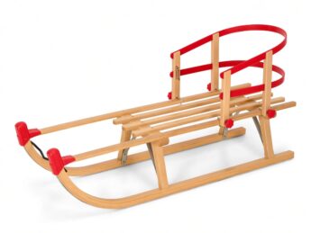 Luge en bois Davos 100 cm avec chancelière – Image 6