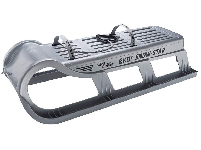 Luge EKO Snowstar 120 – 3 Places, Patins Inox, Plastique Jusqu'à -50°C, Design Suisse, Pour Famille