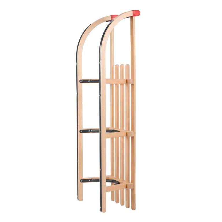 Springos luge pour enfants luge en bois 90 cm avec dossier et corde de Springos luge pour enfants luge en bois 90 cm avec dossier et corde de