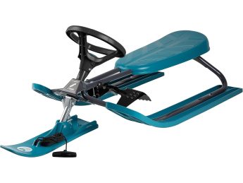Luge D'hiver Avec Volant Pour Adultes - Charge Max 100 Kg, Siège Rembourré - Pour Ski, Neige, Sable