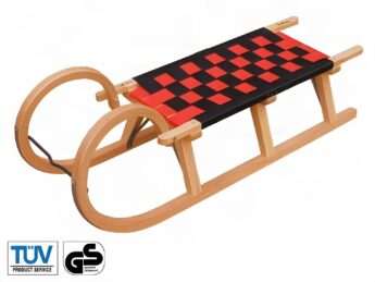 Luge en bois traditionnelle 110cm siège en tissu