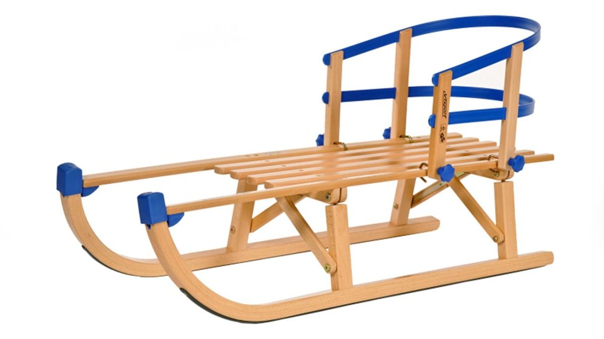 Luge Escargot Enfant - Bois Hêtre - 110cm - Avec Lattage - Jeu D'hiver