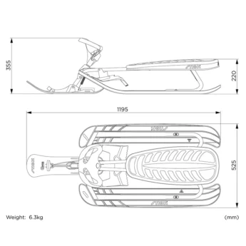 Stiga Luge Snow Racer Curve Bio Aqua – Image 4