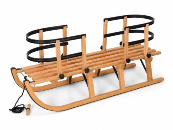 Set de luge en bois Gloco Davos double 2 places pour jumeaux noir